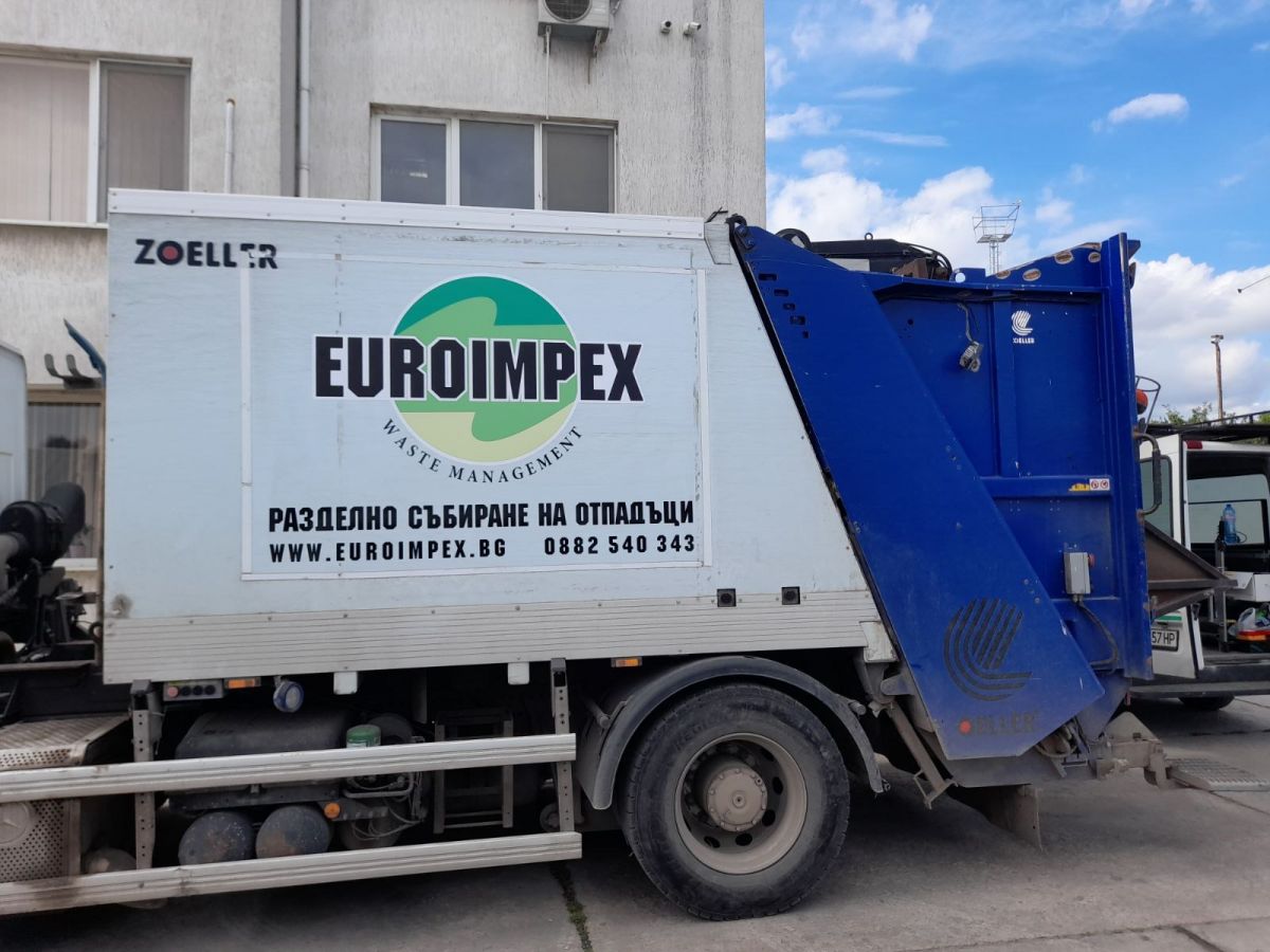 Брандиран камион Zoeller — EUROIMPEX, разделно събиране на отпадъци