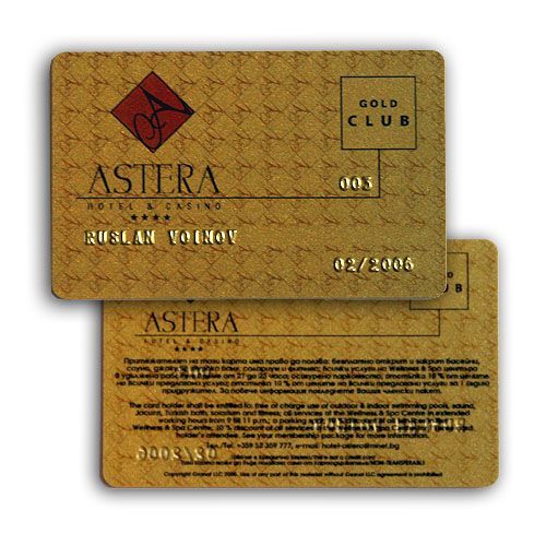 Astera Hotel & Casino — Gold Club карта с ембос